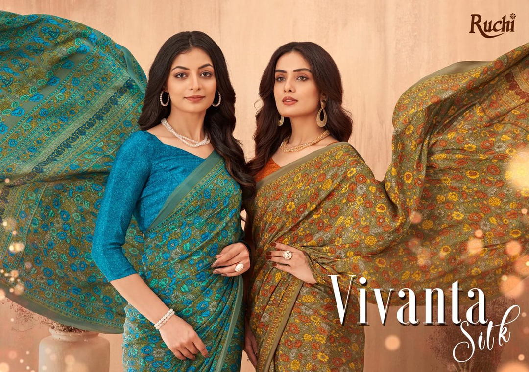 RUCHI VIVANTA SILK VOL-34 34101A TO 34103D DESIGNER SILK SAREE WHOLESALER IN INDIA 1