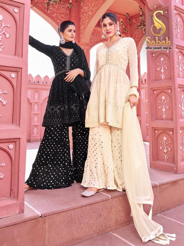 BLACK&WHITE BY SABAH EMBROIDERY SALWAR KAMEEZ WHOLESALER IN INDIA