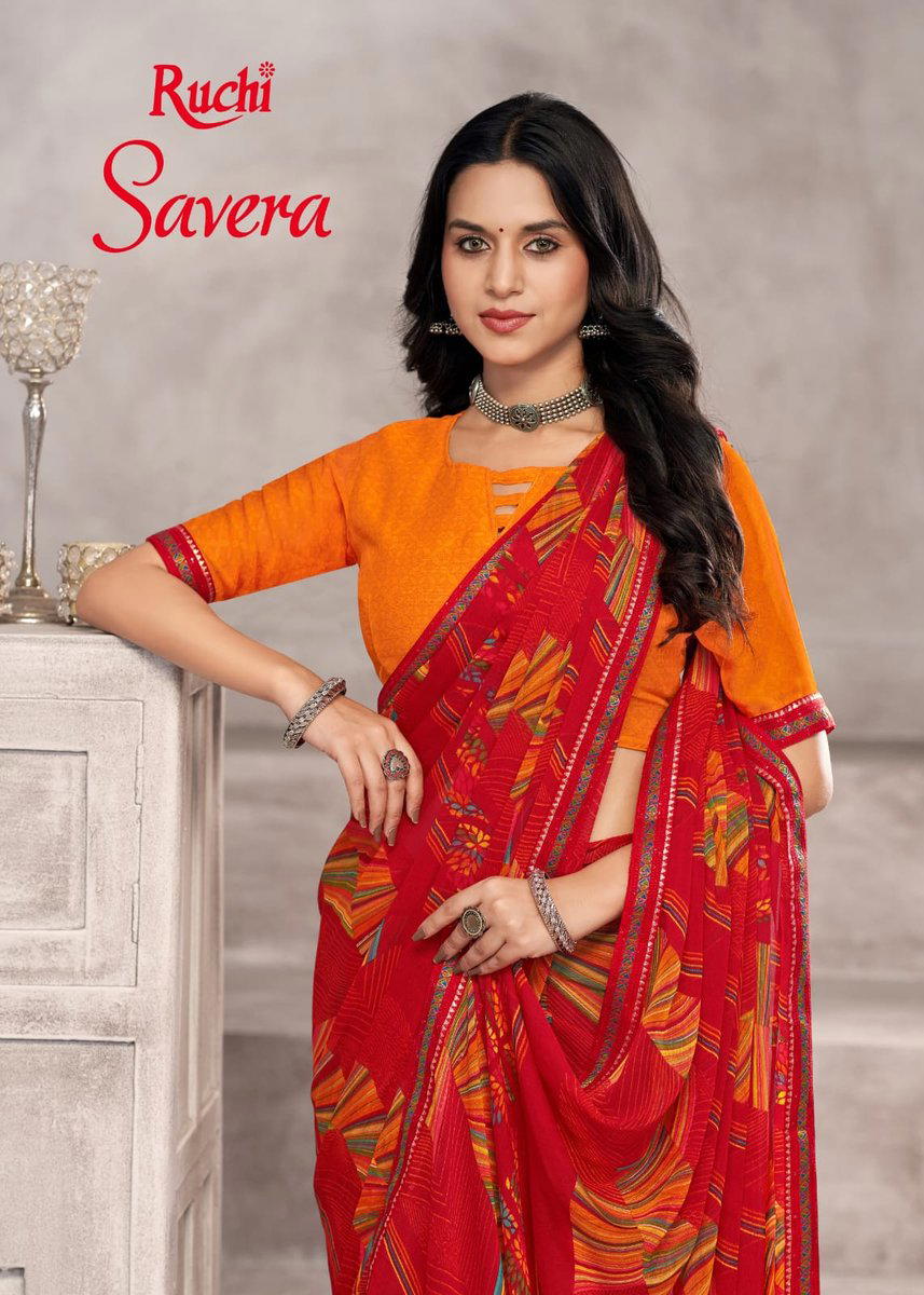 SAVERA VOL-13 BY RUCHI DESIGNER CHIFFON SAREES WHOLESALER IN INDIA 1