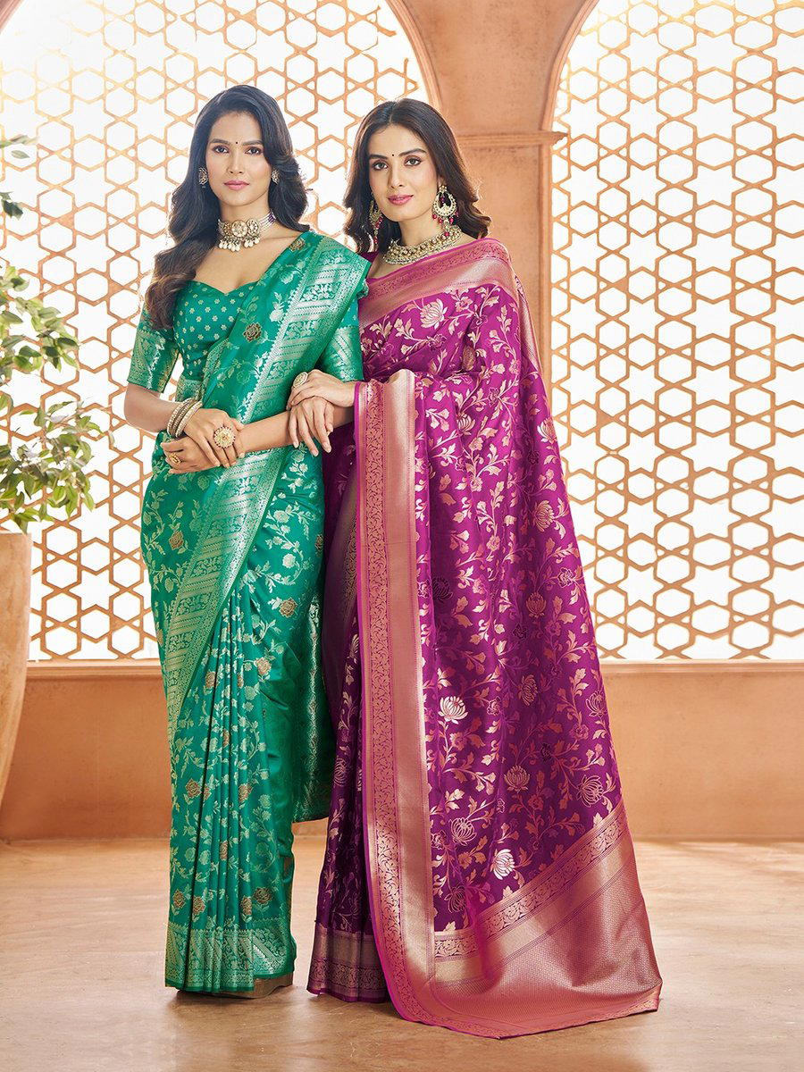 RAJPATH SAVITRI VOL-01 970001 TO 970006 DESIGNER SILK SAREE WHOLESALER IN INDIA 1