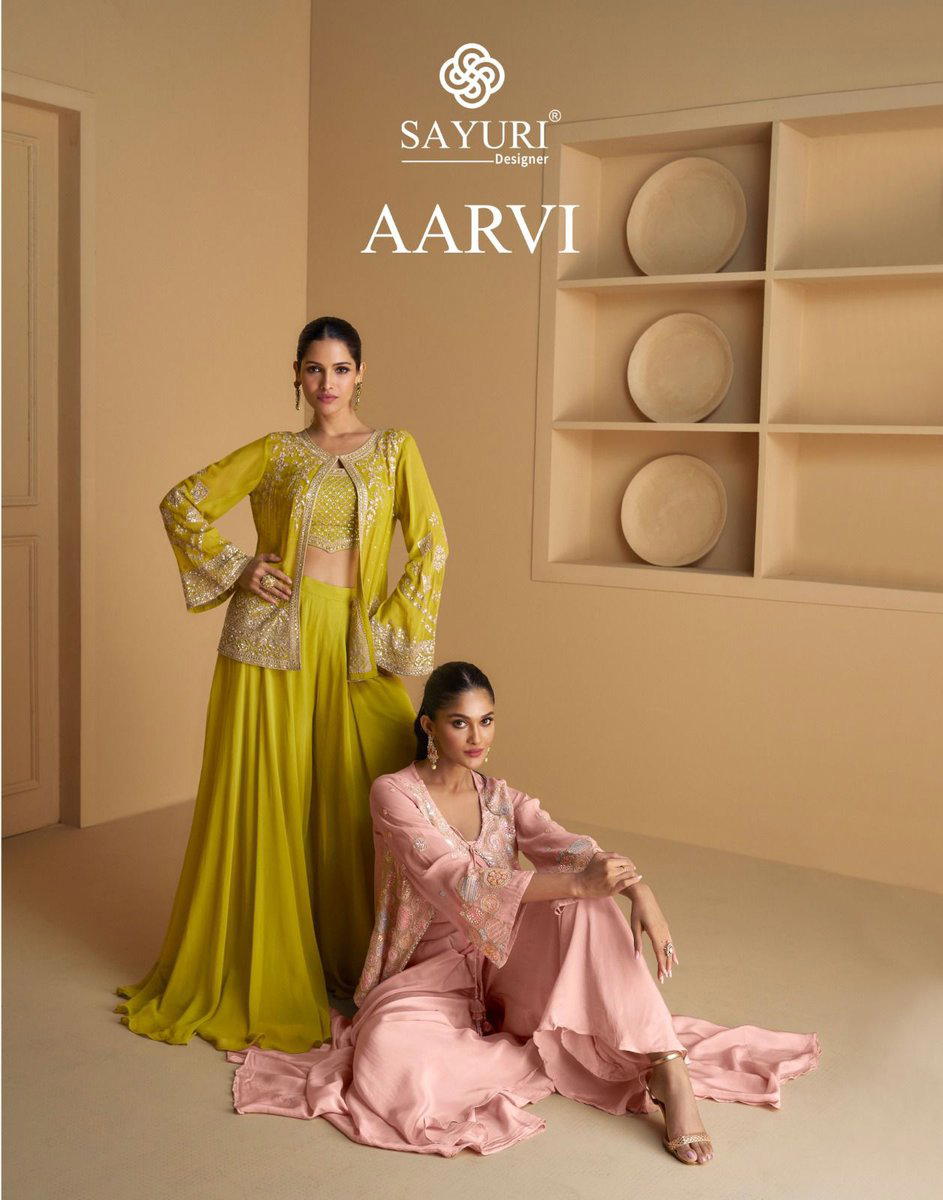 SAYURI AARVI 5529 & 5530 DESIGNER PARTY WEAR SUIT WHOLESALER IN SURAT 1