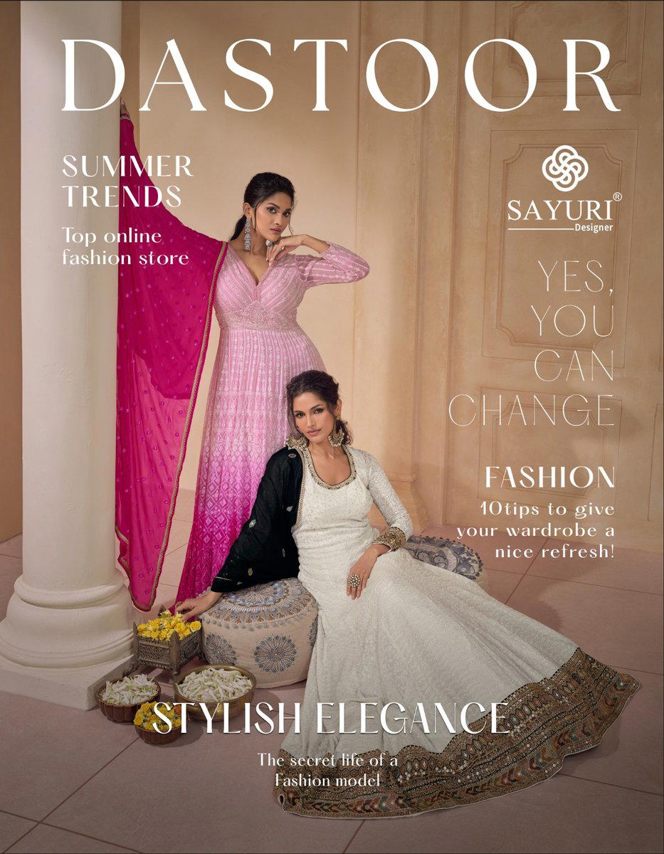 SAYURI DASTOOR 5523 & 552 DESIGNER GEORGETTE GOWN WHOLESALER IN INDIA 1
