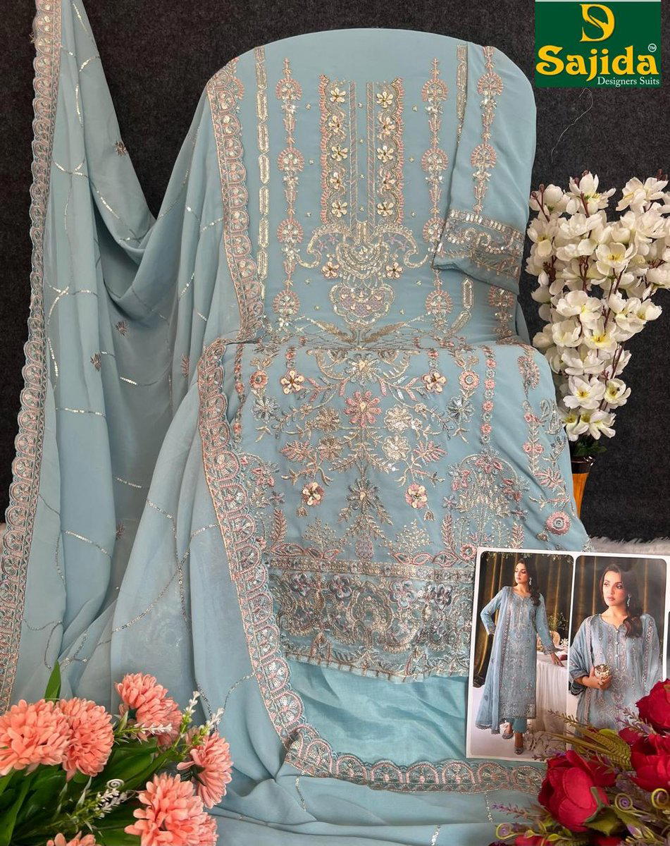 SD-1009 BY SAJIDA DESIGNER GEORGETTE SALWAR SUIT WHOLESALER IN INDIA 1