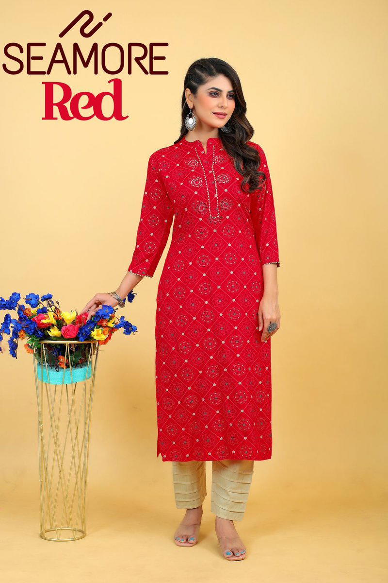 D.NO. 3055 TO 3058 BY SEAMORE PRINTED KURTI MANUFACTURER IN INDIA 1