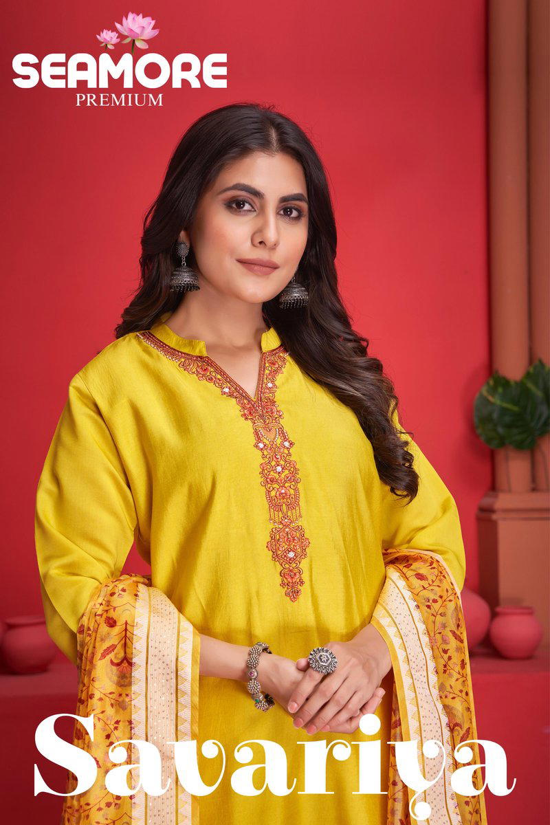 SEAMORE SAVARIYA 12001 & 12002 DESIGNER SALWAR SUIT WHOLESALER IN INDIA 1