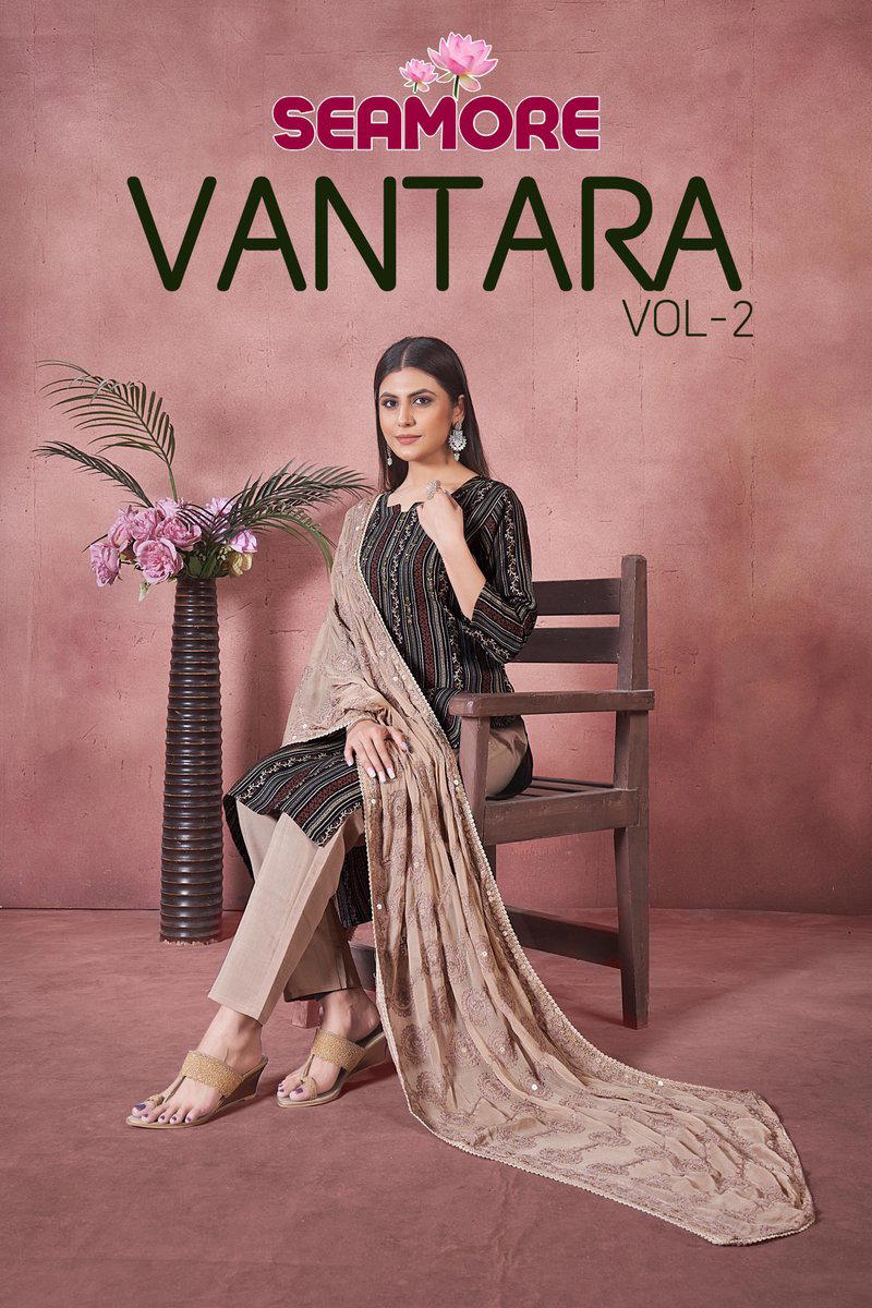 SEAMORE VANTARA VOL-02 80004 TO 80006 DESIGNER SILK SALWAR SUIT WHOLESALER IN INDIA 1