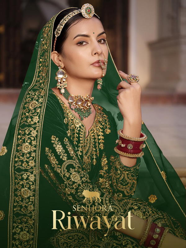 RIWAYAT BY SENHORA VELVET ANARKALI GOWN WHOLESALER IN INDIA