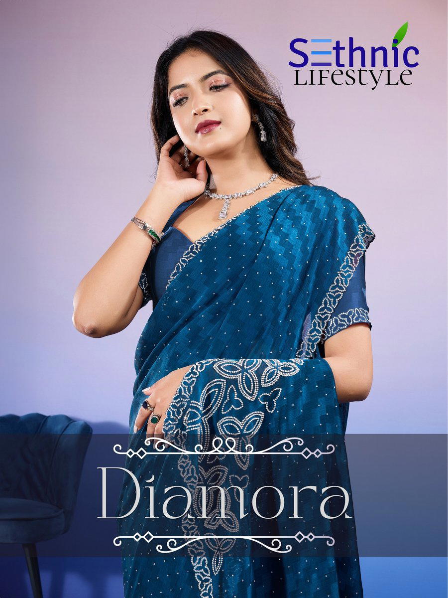 SETHNIC DIAMORA 54001 TO 54004 DESIGNER CHIFFON SAREE WHOLESALER IN INDIA 1