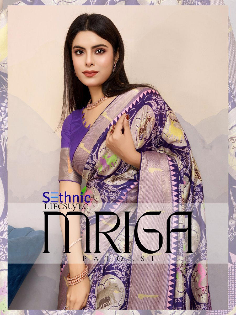 SETHNIC MRIGA 74001 TO 74006 DESIGNER SATIN SAREE WHOLESALER IN INDIA 1