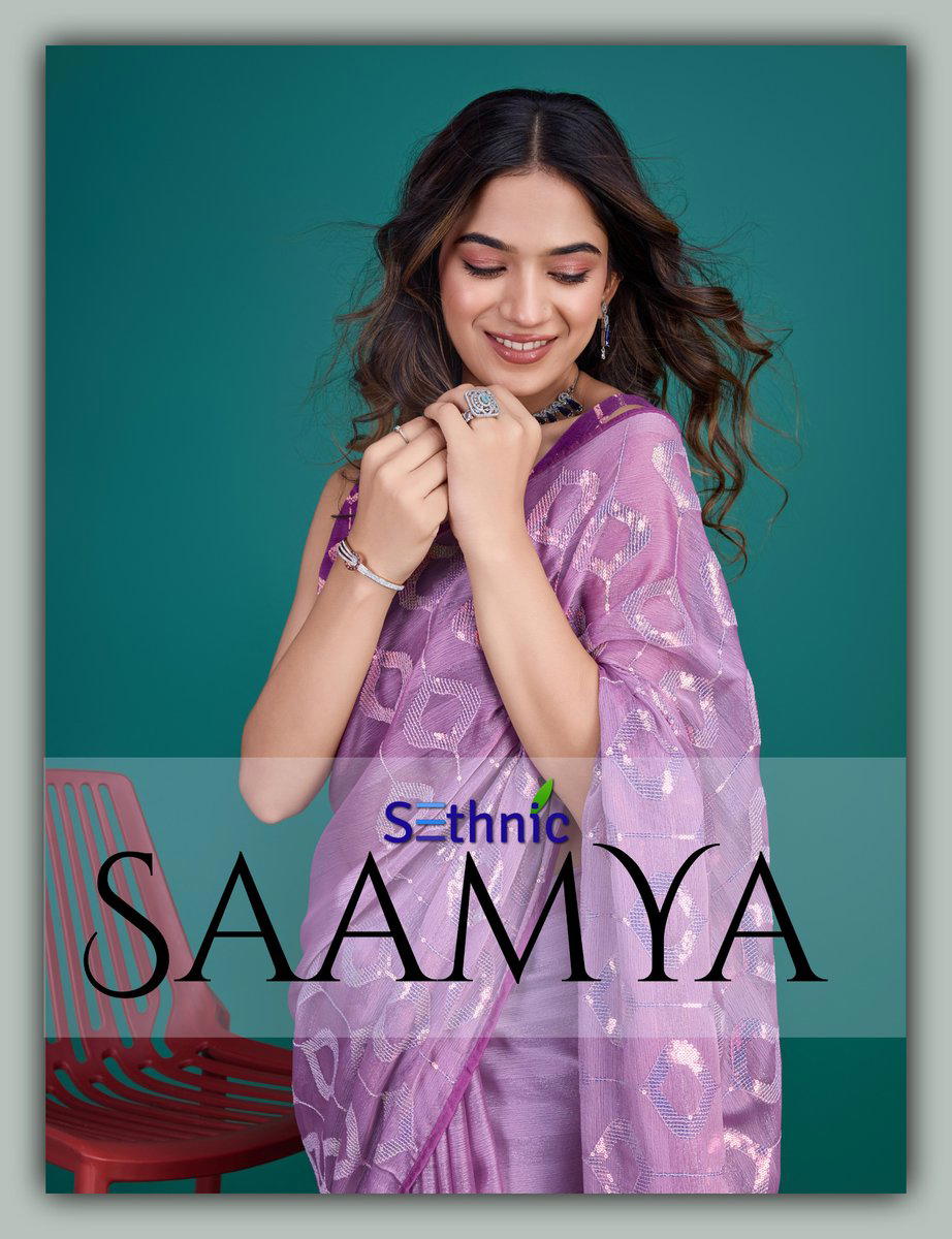SETHNIC SAAMYA 40001 TO 40005 DESIGNER EMBROIDERY SAREE WHOLESALER IN INDIA 1