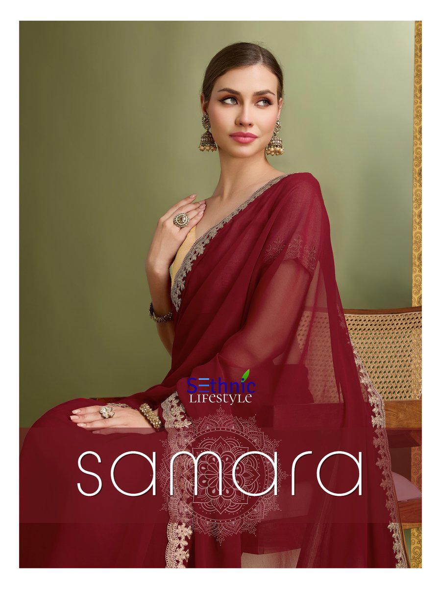 SETHNIC SAMARA 59001 TO 59004 DESIGNER GEORGETTE SAREE WHOLESALER IN INDIA 1