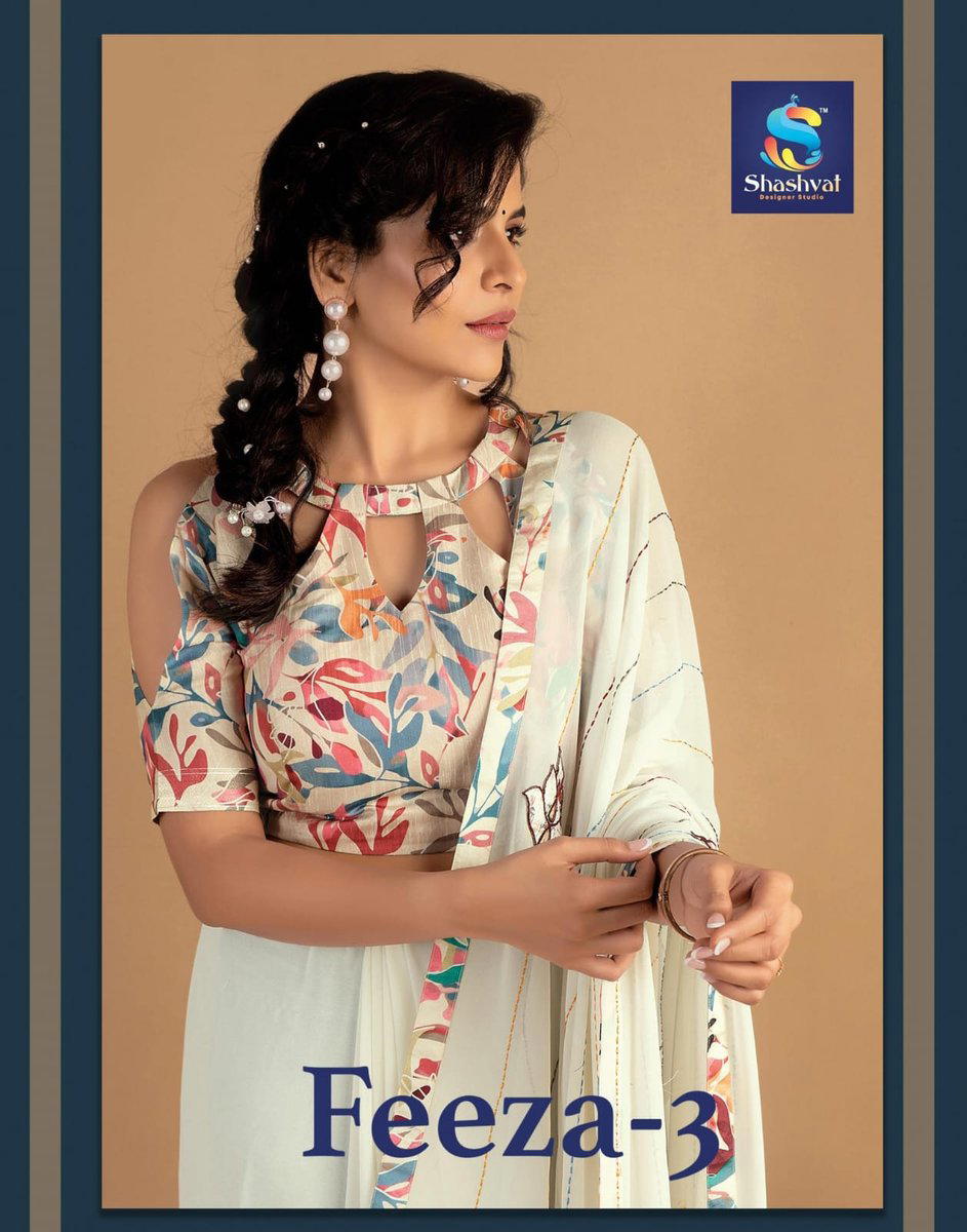FEEZA VOL 03 BY SHASHVAT CHIFFON SAREE WHOLESALER IN INDIA 1