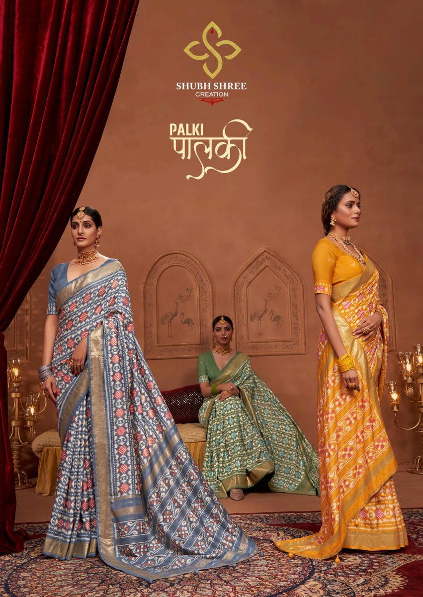 PALKI BY SHUBH SHREE VELVET TUSSAR SILK SAREE WHOLESALER IN INDIA 1