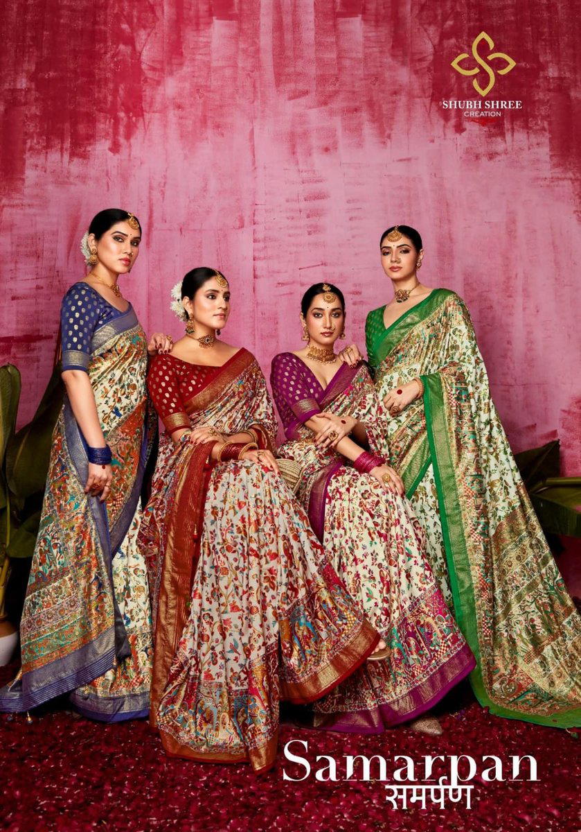 SHUBH SHREE SAMARPAN 1001 TO 1006 DESIGNER SILK SAREE WHOLESALER IN INDIA 1
