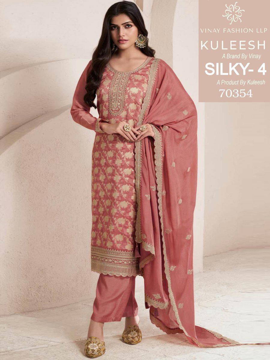 SILKY 4 BY VINAY DESIGNER SILK SALWAR KAMEEZ WHOLESALER IN INDIA 1