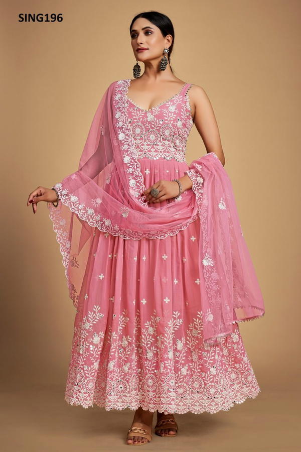 D.NO.SING196 BY ARYA DESIGNER EMBROIDERY SALWAR KAMEEZ MANUFACTURER IN INDIA