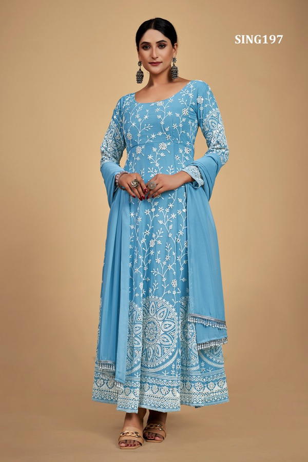 D.NO. ‚Äì SING197 BY ARYA DESIGNER  EMBROIDERY SALWAR KAMEEZ MANUFACTURER IN INDIA