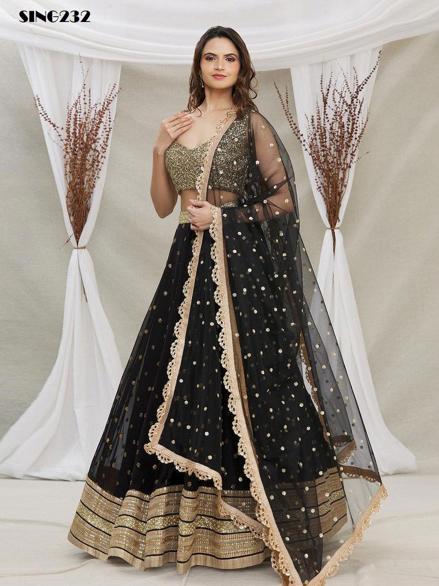 D.NO. SING232 BY BT GEORGETTE LEHENGA CHOLI MANUFACTURER IN INDIA 1