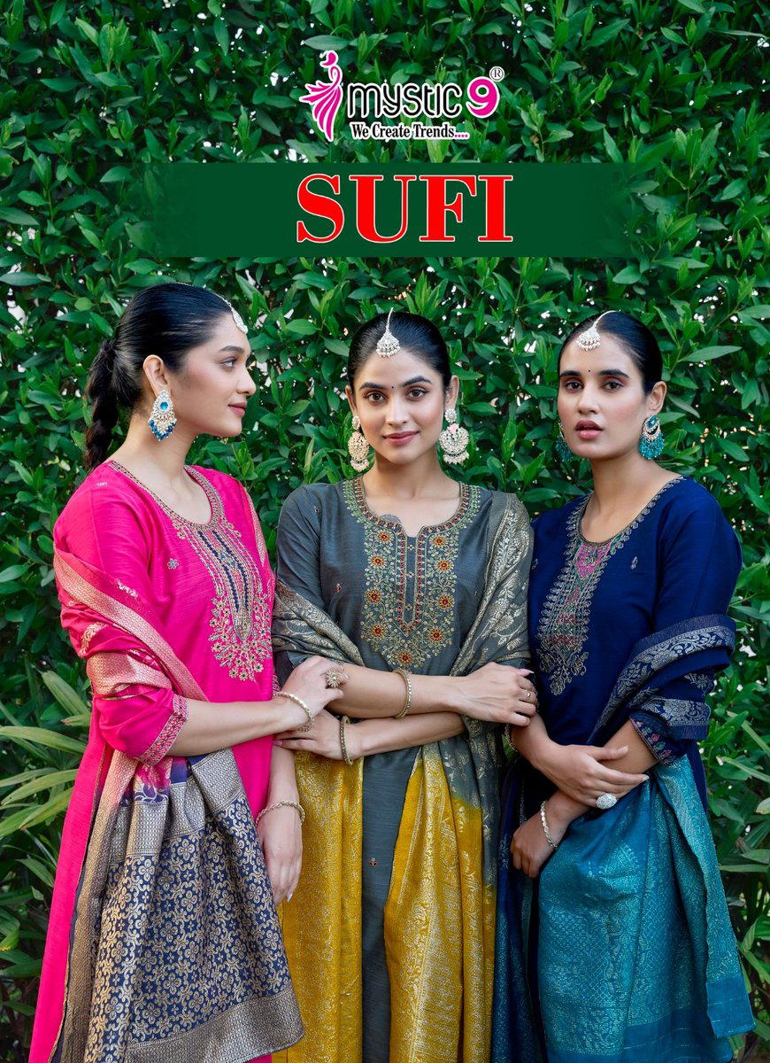 SUFI VOL 1 BY MYSTIC 9 DESIGNER SILK SALWAR SUIT WHOLESALER IN INDIA 1