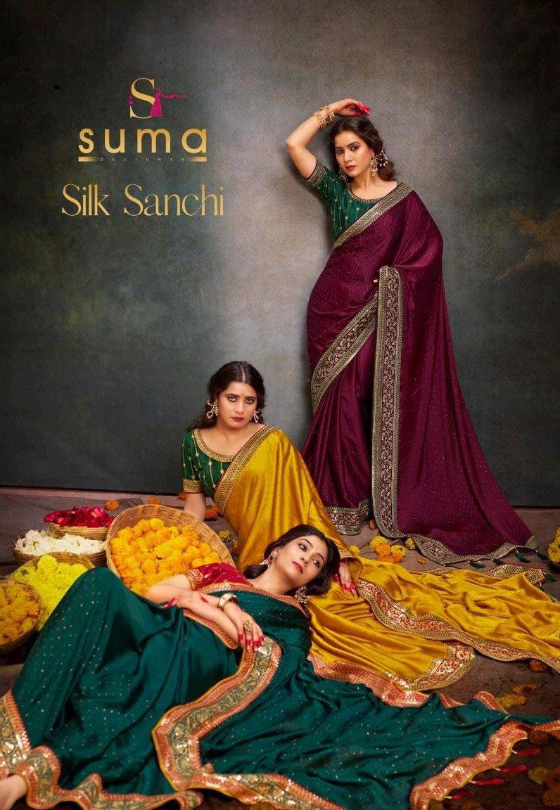 SILK SANCHI BY SUMA DESIGNER SATIN SAREE MANUFACTURER IN INDIA 1