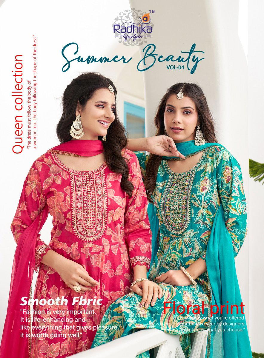 SUMMER BEAUTY  VOL 4 BY RADHIKA LIFESTYLE DESIGNER COTTON SALWAR SUIT WHOLESALER IN INDIA 1