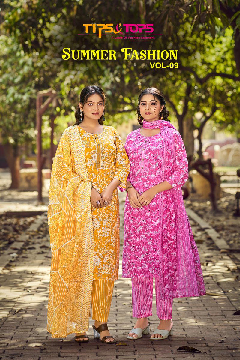 SUMMER FASHION VOL 9 BY TIPS AND TOPS DESIGNER COTTON SALWAR SUIT WHOLESALER IN INDIA 1