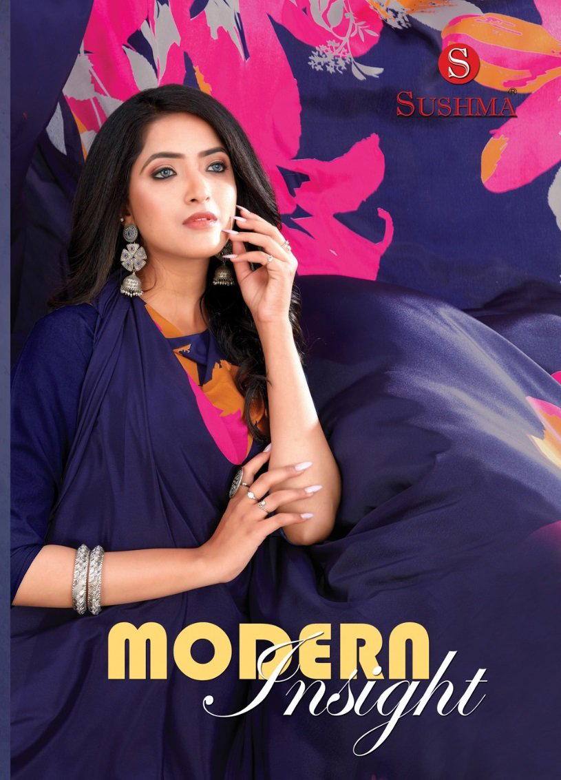 MODERN INSIGHT BY SUSHMA CRAPE SAREE WHOLESALER IN INDIA 1