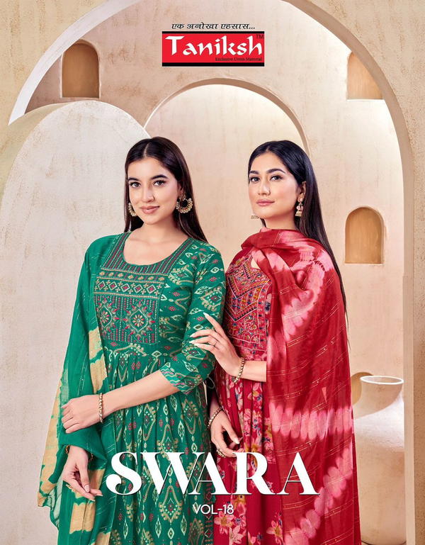 SWARA VOL 18 BY TANIKSH DESIGNER RAYON PRINT SALWAR SUIT WHOLESALER IN INDIA
