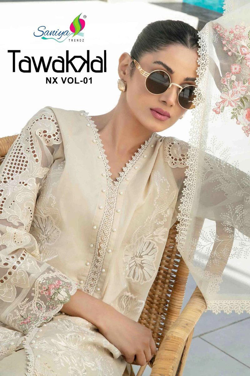 TAWAKAL NX VOL -1 BY SANIYA TRENDZ DESIGNER COTTON SALWAR SUIT WHOLESALER IN INDIA 1