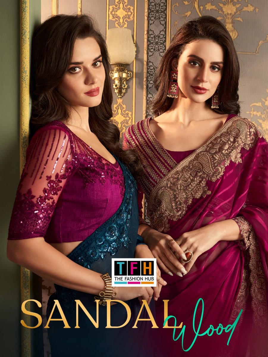 SANDALWOOD VOL-12 BY TFH CHIFFON SAREE WHOLESALER IN INDIA 1
