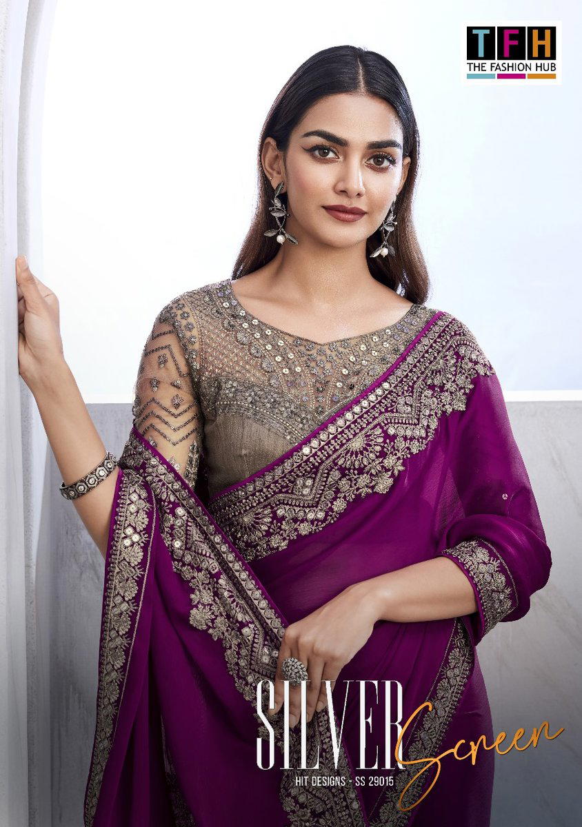 TFH SILVER SCREEN HIT DESIGNS 29015 COLOUR'S 29015A TO 29015F DESIGNER SAREE WHOLESALER IN SURAT 1