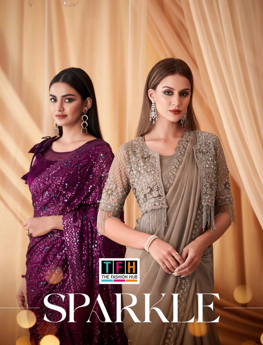 SPARKLE VOL-4 BY TFH GEORGETTE SILK SAREE WHOLESALER IN INDIA 1