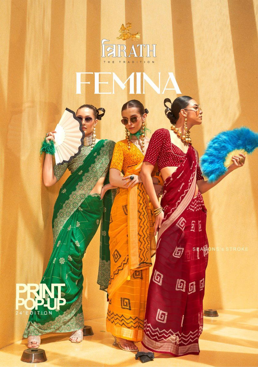 TRIRATH FEMINA 10357 TO 10364 WEAVING GEORGETTE SAREE WHOLESALER IN INDIA 1