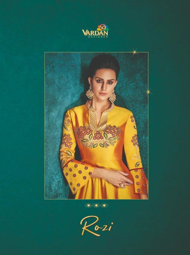 ROZI VOL-1 BY VARDAN DESIGNER EMBROIDERY KURTI WHOLESALER IN INDIA 1
