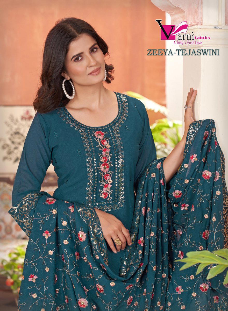 VARNI TEJASWINI 2601 TO 2604 DESIGNER GEORGETTE SALWAR SUIT WHOLESALER IN INDIA 1
