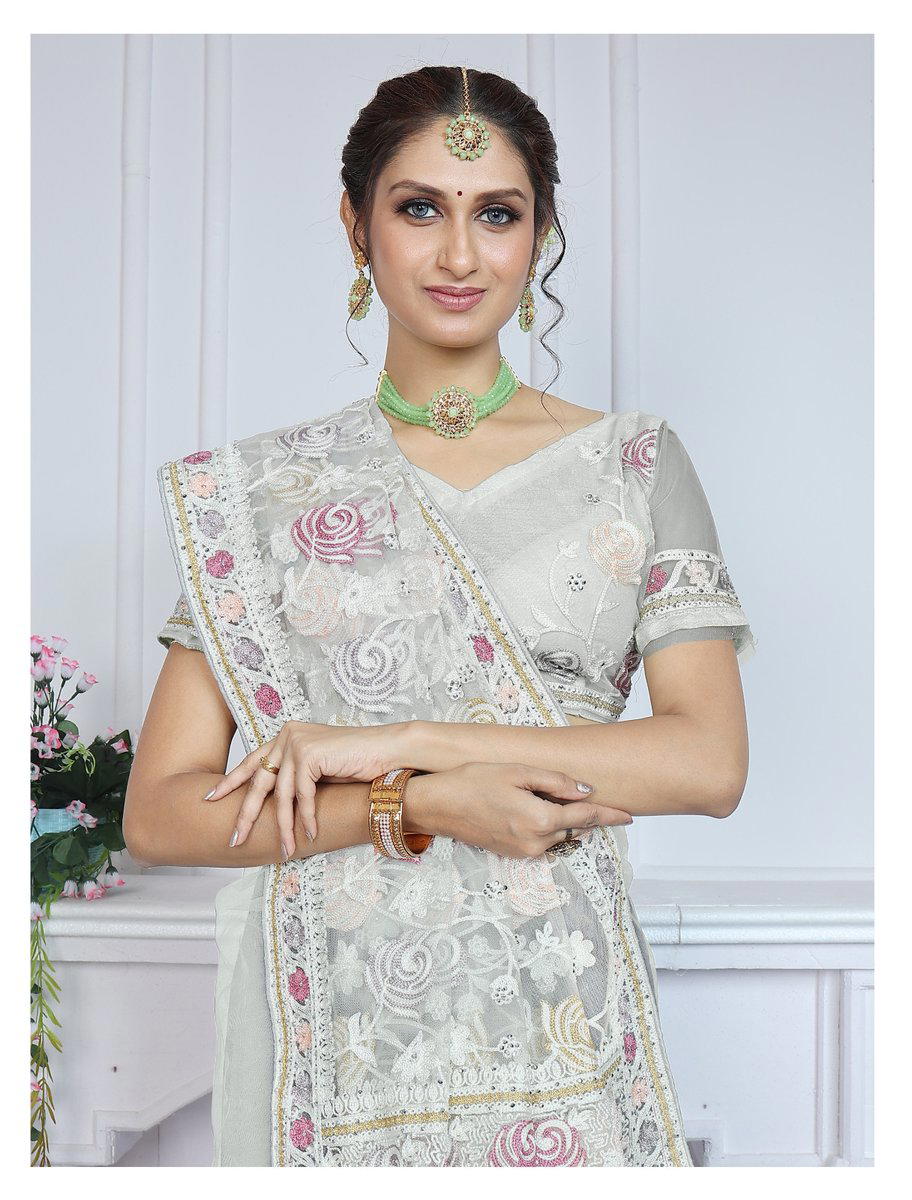 BT VIDDHI COLOUR’S DESIGNER NET SAREE WHOLESALER IN INDIA 1