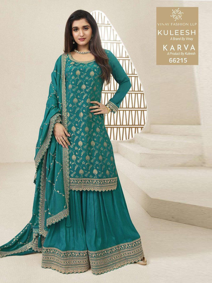 VIN KARVA BY VINAY FAISHON DESIGNER CHINON SALWAR SUIT WHOLESALER IN INDIA 1