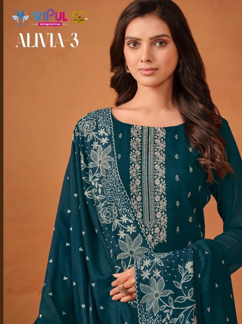 ALIVIA VOL 03 BY VIPUL EMBROIDERY SALWAR KAMEEZ MANUFACTURER IN INDIA 1