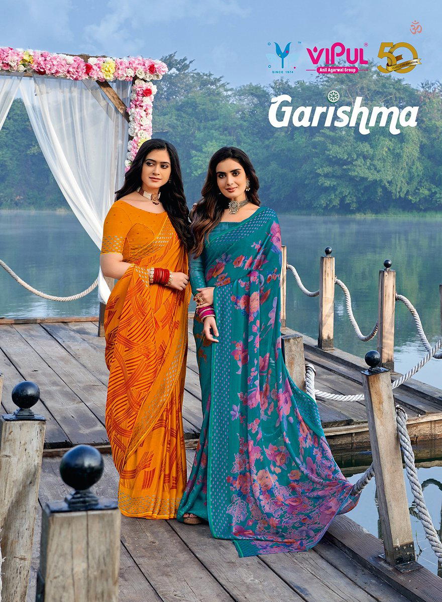 VIPUL GARISHMA 79704 TO 79715 DESIGNER CHIFFON SAREE WHOLESALER IN INDIA 1