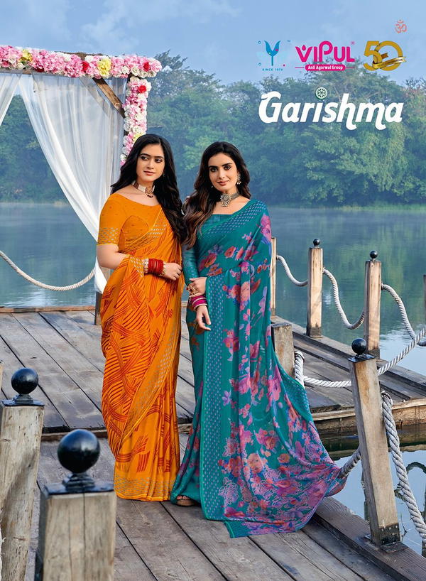 VIPUL GARISHMA 79704 TO 79715 DESIGNER CHIFFON SAREE WHOLESALER IN INDIA