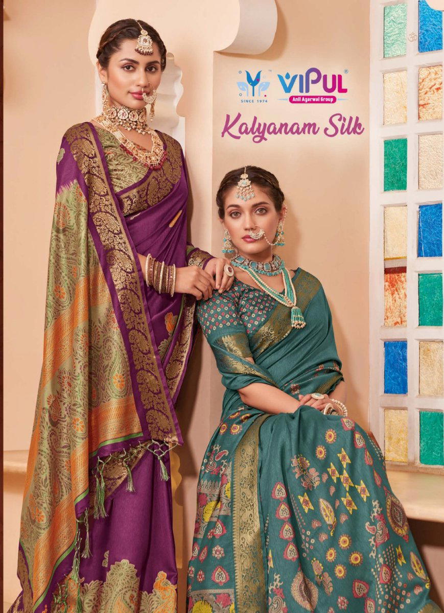 VIPUL KALYANAM SILK 87102 TO 87109 DESIGNER SILK SAREE WHOLESALER IN INDIA 1