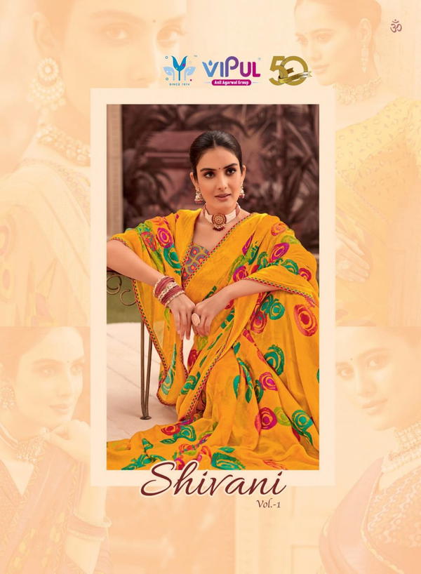 VIPUL SHIVANI VOL-01 84906 TO 84917 DESIGNER GEORGETTE SAREE WHOLESALER IN INDIA