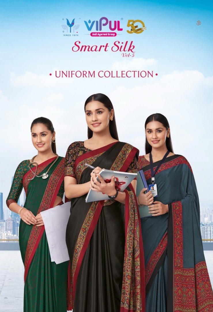 SMART SILK VOL-05 BY VIPUL CRAPE SAREE MANUFACTURER IN INDIA 1