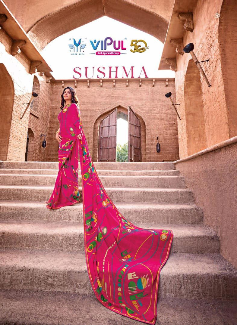 VIPUL SUSHMA 80901 TO 80912 DESIGNER GEORGETTE SAREE WHOLESALER IN INDIA 1