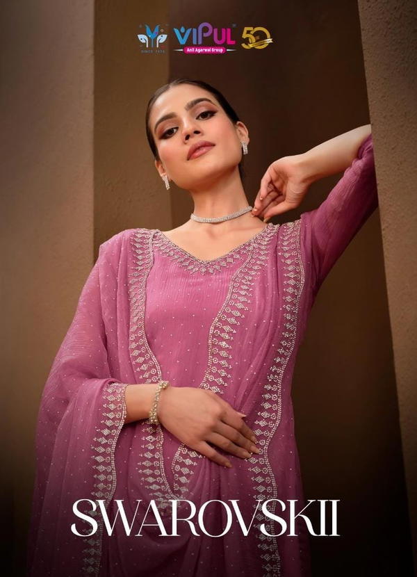 SWAROVSKII BY VIPUL CHIFFON SALWAR KAMEEZ WHOLESALER IN INDIA