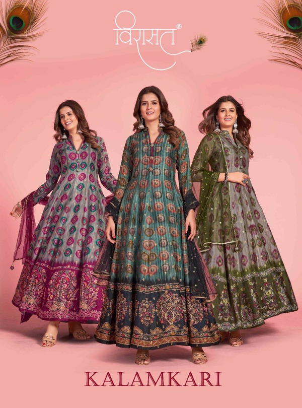 KALAMKARI BY VIRASAT EMBROIDERY GOWN MANUFACTURER IN INDIA