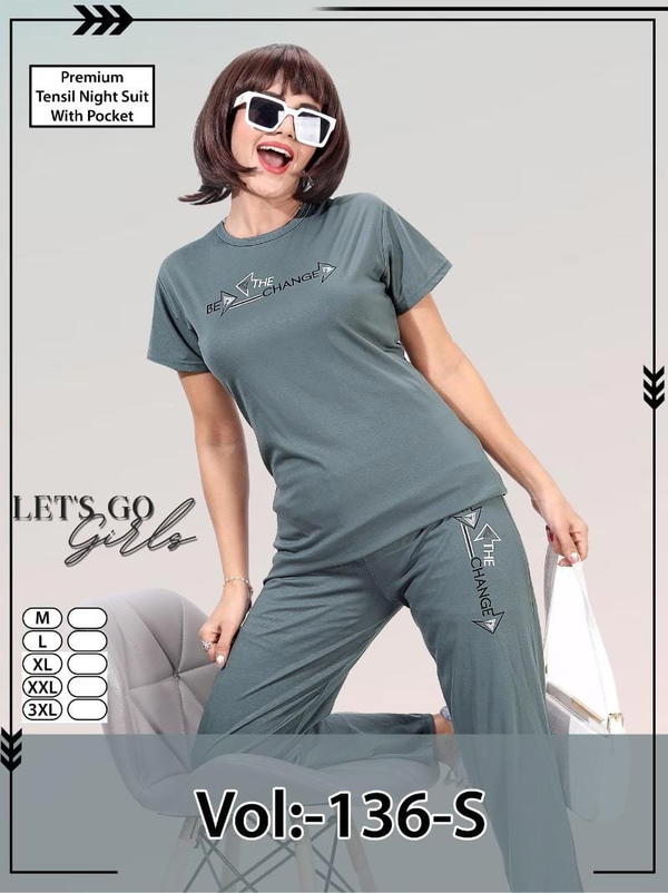 VOL.JC-136-S BY SUMMER SPECIAL DESIGNER TENCEL NIGHT SUIT WHOLESALER IN INDIA