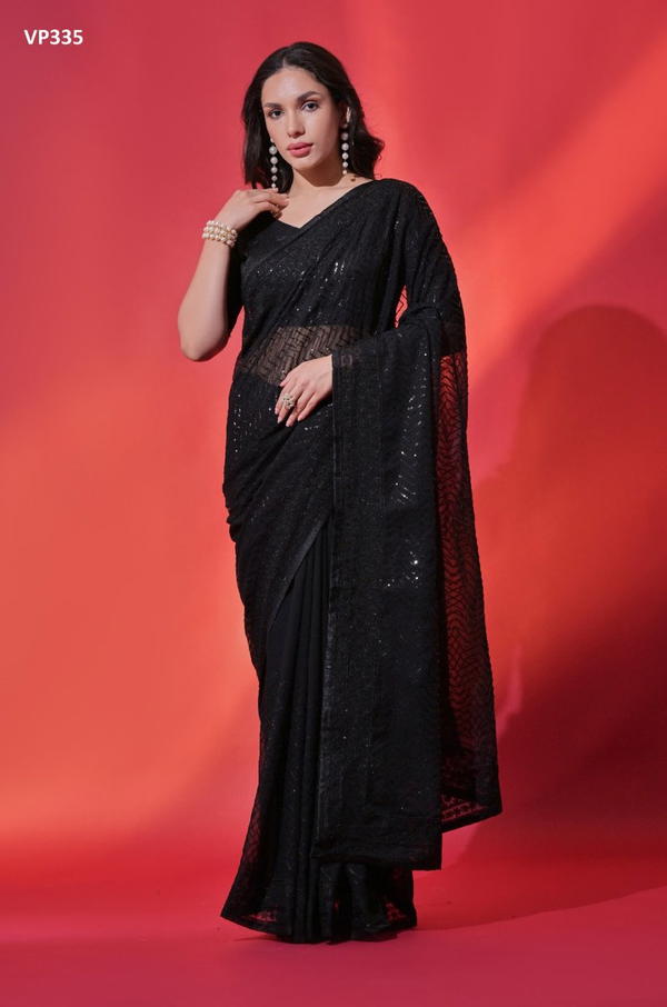 FASHION BERRY KORA VP335 TO VP338 DESIGNER GEORGETTE SAREE WHOLESALER IN INDIA