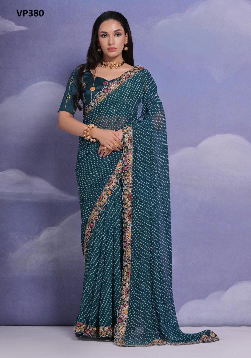 FASHION BERRY LEELA VP379 TO VP382 DESIGNER GEORGETTE SAREE WHOLESALER IN INDIA 1