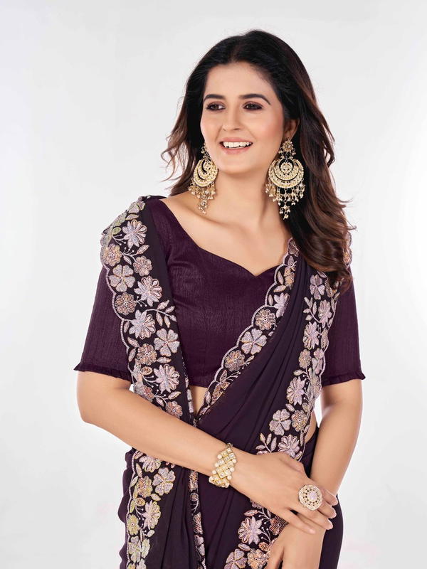 FASHION BERRY JIGLI VP397 DESIGNER SAREE WHOLESALER IN SURAT